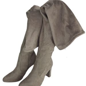 NWOB Shoedazzle Taupe Thigh High Autumn Winter Boots Size 8.